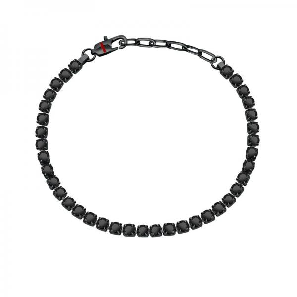 Bratara tennis barbateasca Sector cu Diamante CZ negre Bratara Lasardo Gioielli