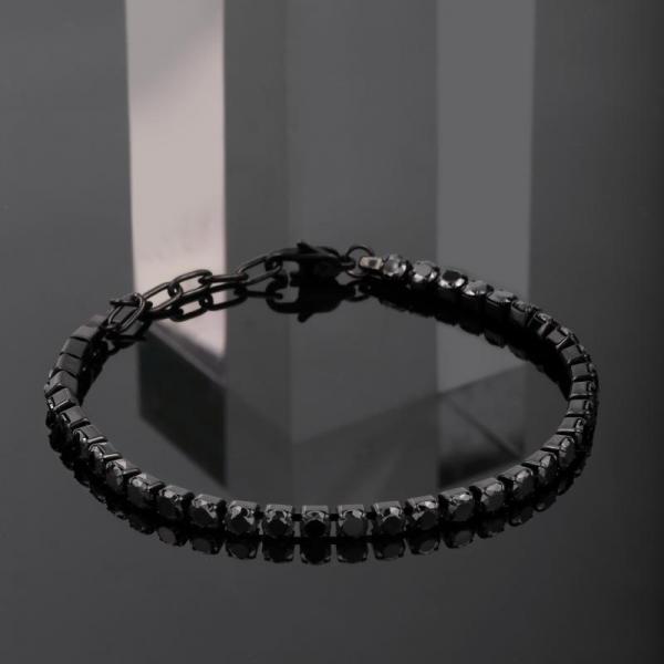 Bratara tennis barbateasca Sector cu Diamante CZ negre Bratara Lasardo Gioielli