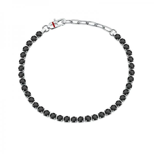 Bratara Tennis barbateasca Sector cu Diamante CZ negre Bratara Lasardo Gioielli