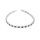 Bratara tennis argint 925 rodiat 0,3 cm cu diamante CZ albe si negre Bratara Lasardo Gioielli