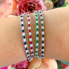 Bratara tennis argint 925 rodiat 0,3 cm cu diamante CZ albe si negre Bratara Lasardo Gioielli