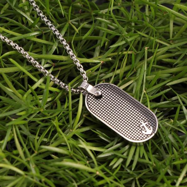 Colier Barbatesc Sector Colectia Basic cu Placuta si Ancora Colier Lasardo Gioielli