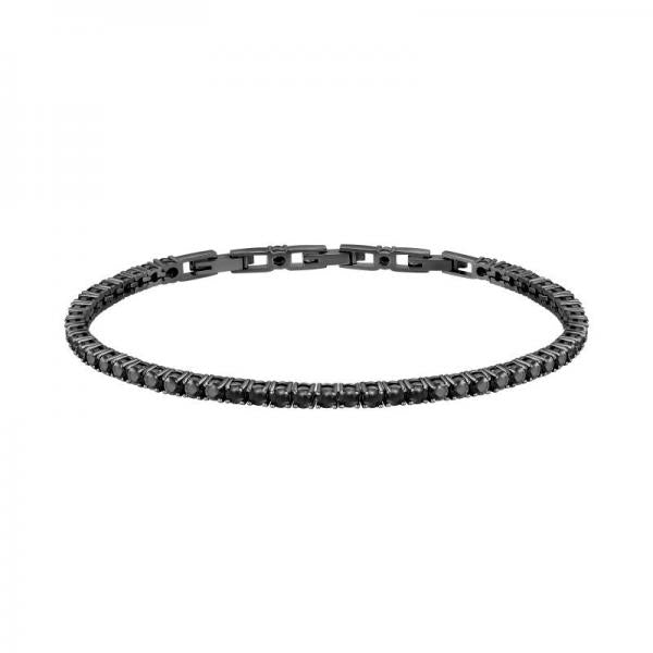 Bratara Tennis barbateasca Morellato din argint 925 rodiat negru cu Diamante CZ negre Bratara Lasardo Gioielli