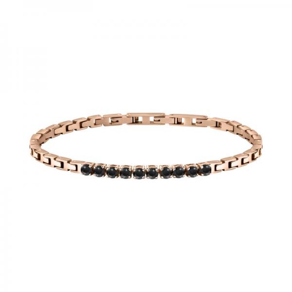 Bratara barbateasca tennis Morellato rose gold cu Diamante CZ negre Bratara Lasardo Gioielli