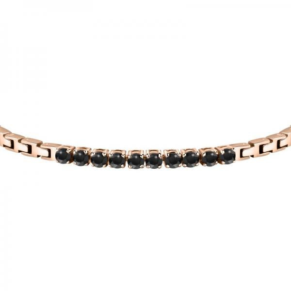 Bratara barbateasca tennis Morellato rose gold cu Diamante CZ negre Bratara Lasardo Gioielli