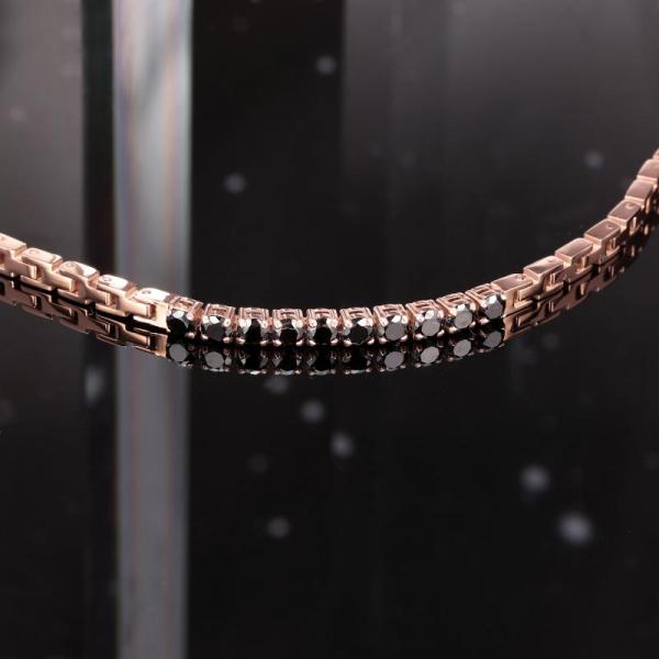 Bratara barbateasca tennis Morellato rose gold cu Diamante CZ negre Bratara Lasardo Gioielli