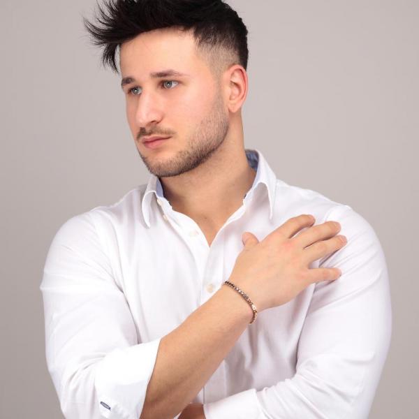 Bratara barbateasca tennis Morellato rose gold cu Diamante CZ negre Bratara Lasardo Gioielli