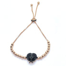 Bratara din argint 925 rodiat rose gold cu diamante CZ negre micropave Bratara Lasardo Gioielli
