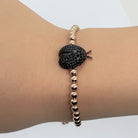 Bratara din argint 925 rodiat rose gold cu diamante CZ negre micropave Bratara Lasardo Gioielli