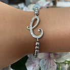 Bratara din argint 925 rodiat cu litera C Bratara Lasardo Gioielli