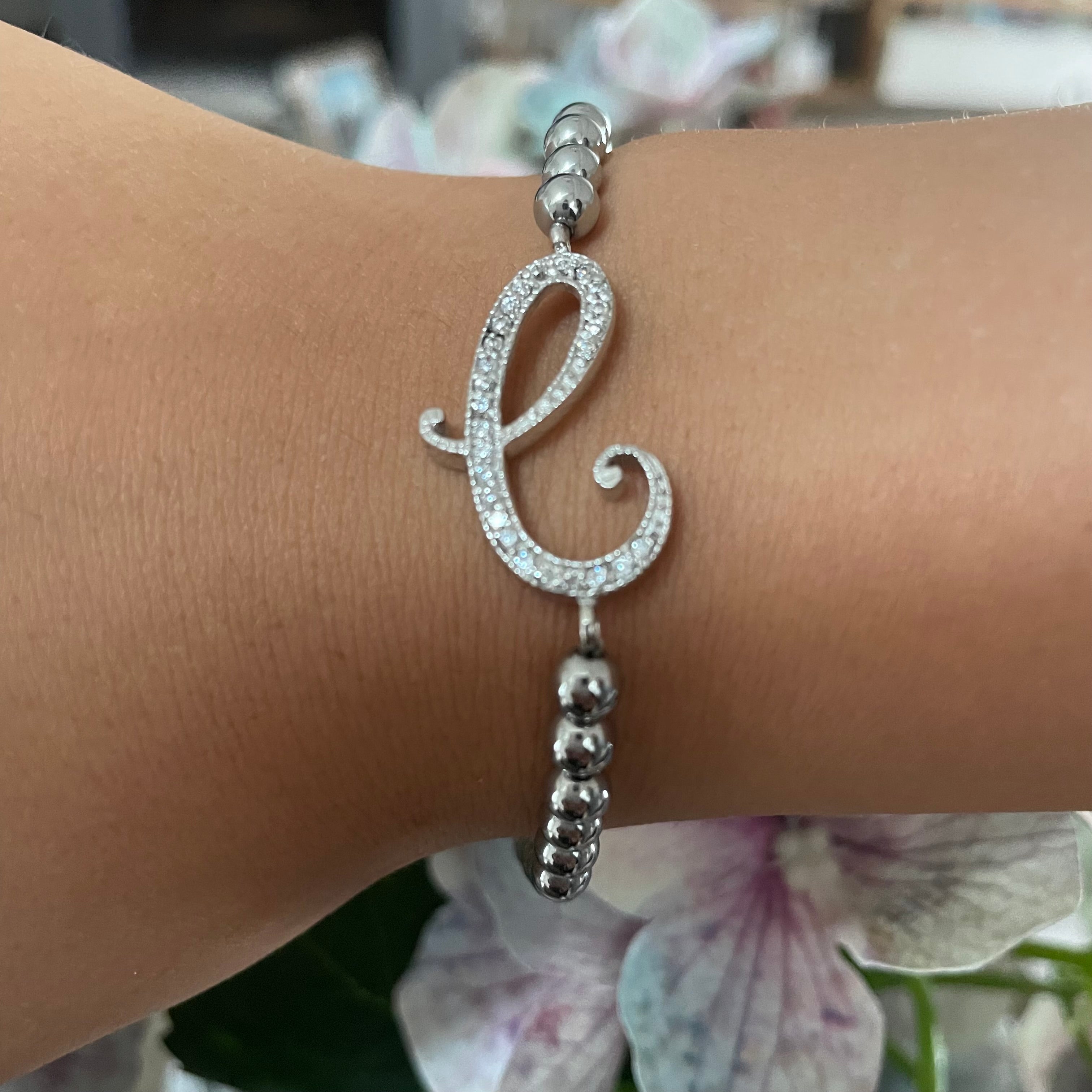 Bratara din argint 925 rodiat cu litera C Bratara Lasardo Gioielli