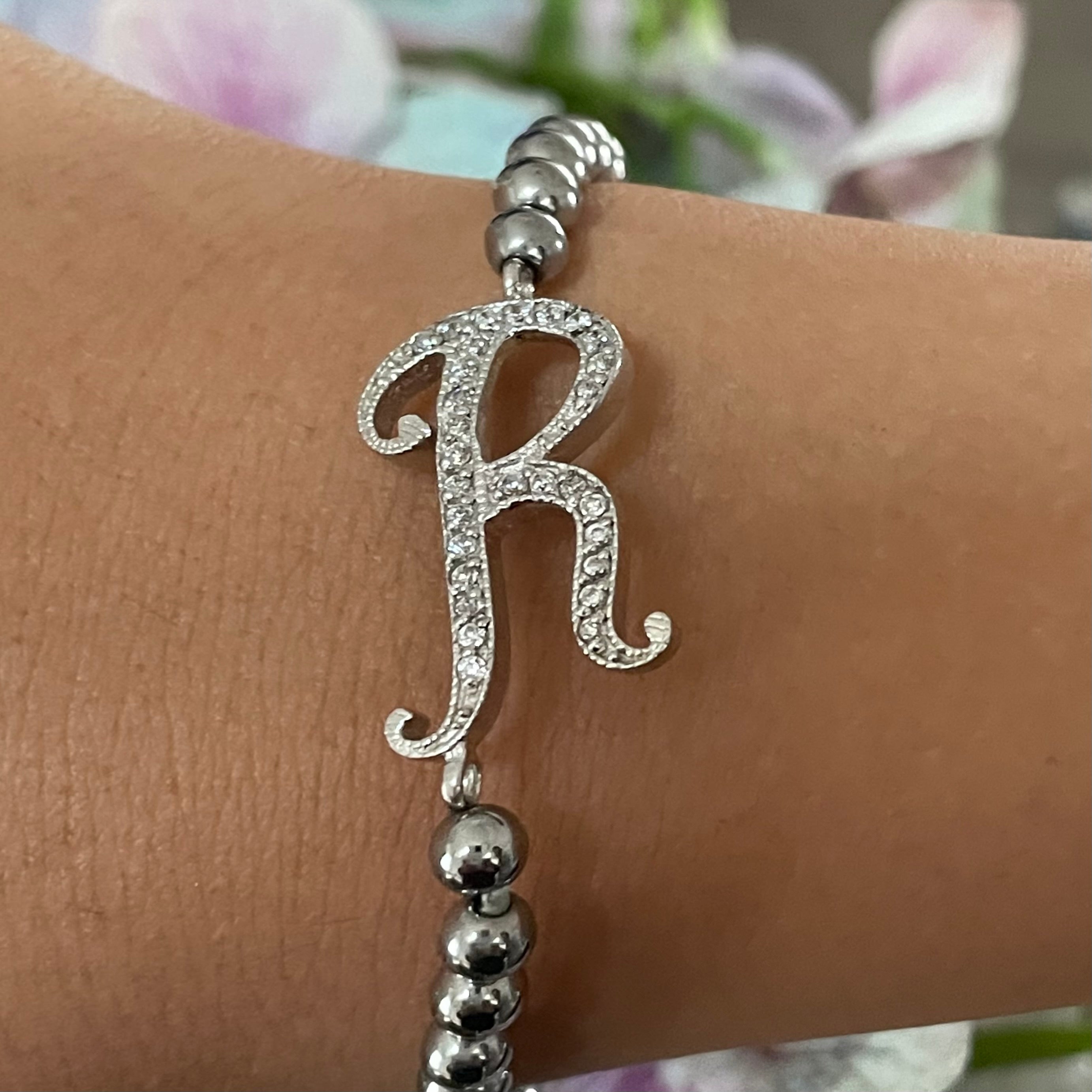 Bratara din argint 925 rodiat cu litera R Bratara Lasardo Gioielli