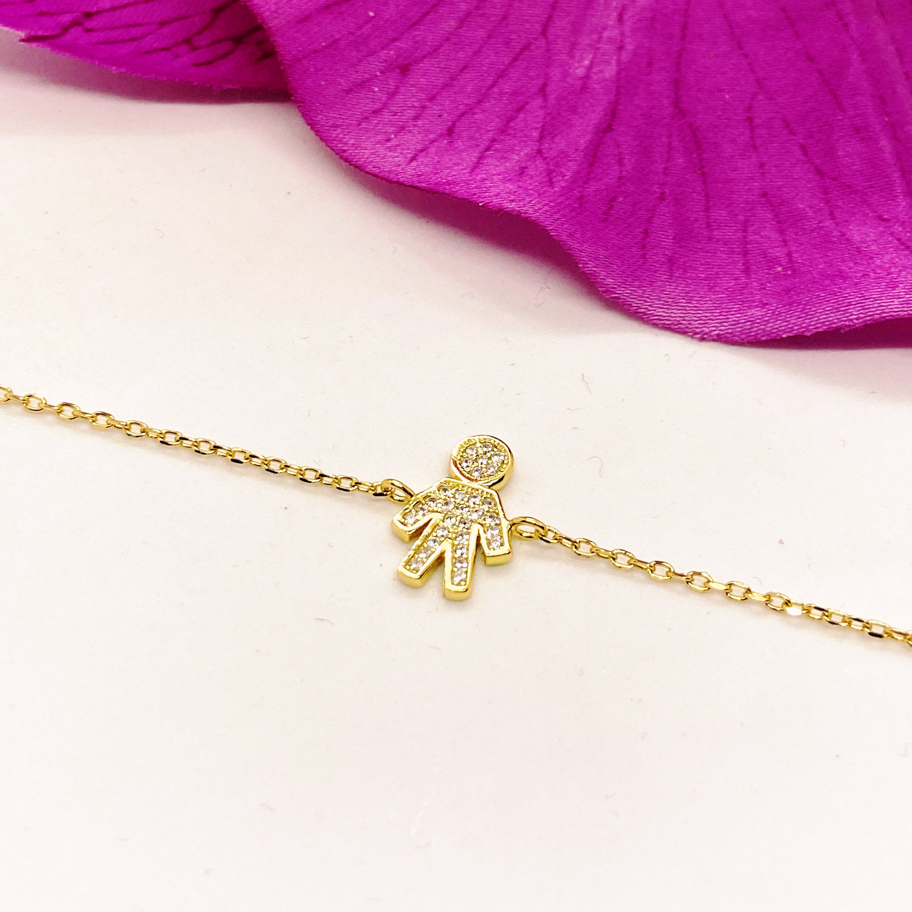 Bratara din argint 925 rodiat auriu cu baietel Bratara Lasardo Gioielli