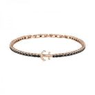 Bratara Tennis barbateasca Morellato din argint 925 rodiat rose gold cu Diamante CZ negre Bratara Lasardo Gioielli