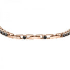 Bratara Tennis barbateasca Morellato din argint 925 rodiat rose gold cu Diamante CZ negre Bratara Lasardo Gioielli