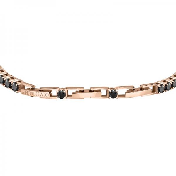 Bratara Tennis barbateasca Morellato din argint 925 rodiat rose gold cu Diamante CZ negre Bratara Lasardo Gioielli