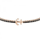 Bratara Tennis barbateasca Morellato din argint 925 rodiat rose gold cu Diamante CZ negre Bratara Lasardo Gioielli
