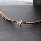 Bratara Tennis barbateasca Morellato din argint 925 rodiat rose gold cu Diamante CZ negre Bratara Lasardo Gioielli