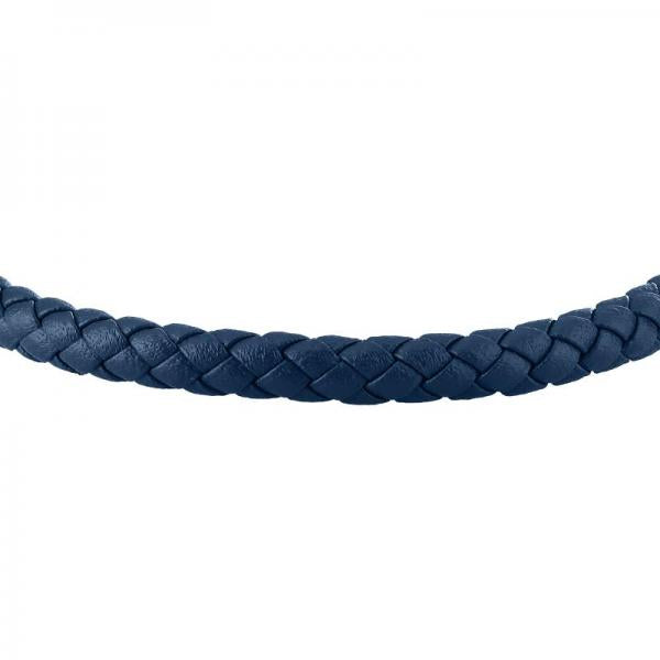 Bratara barbateasca Morellato din piele naturala bleumarin,otel inoxidabil si cristale albe Bratara Lasardo Gioielli