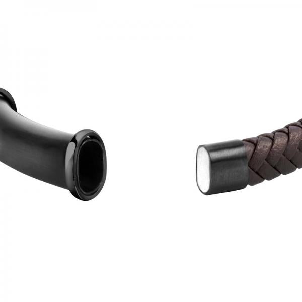 Bratara barbateasca Sector din piele naturala maro colectia Bandy Bratara Lasardo Gioielli