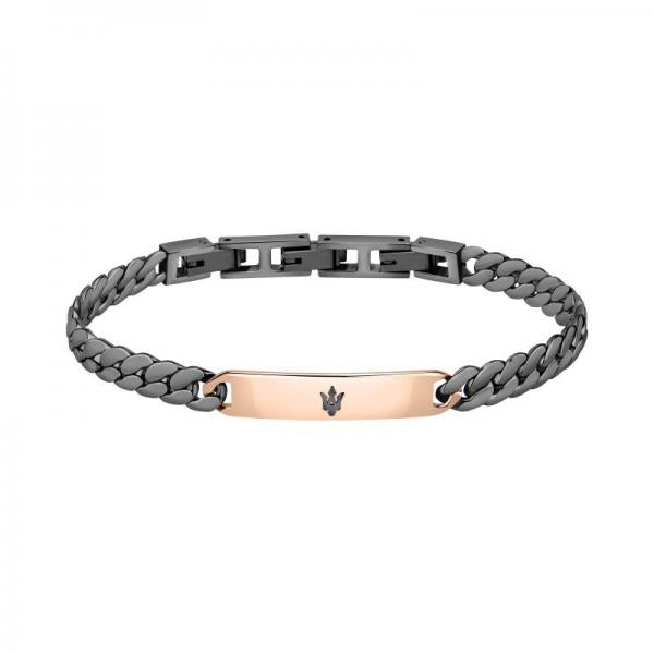 Bratara barbateasca Maserati din otel inoxidabil cu elemente rose gold Bratara Lasardo Gioielli