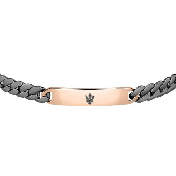 Bratara barbateasca Maserati din otel inoxidabil cu elemente rose gold Bratara Lasardo Gioielli