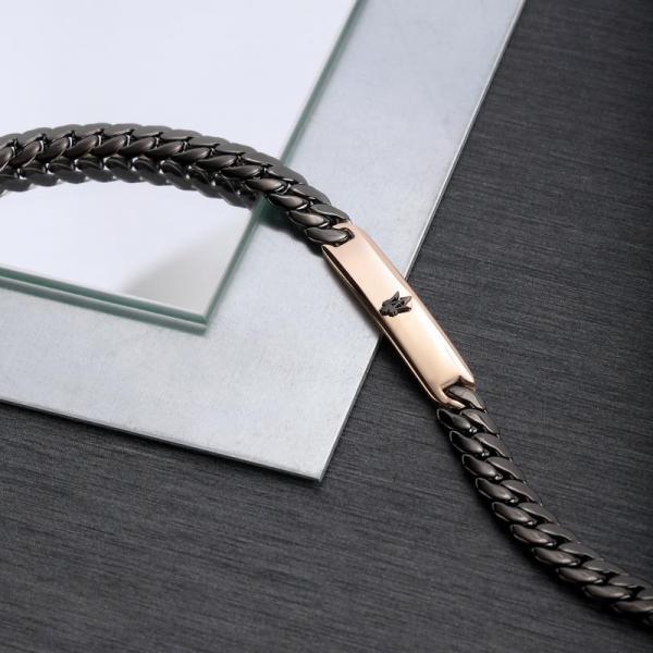 Bratara barbateasca Maserati din otel inoxidabil cu elemente rose gold Bratara Lasardo Gioielli