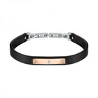 Bratara barbateasca Maserati din piele naturala cu placuta rose gold Bratara Lasardo Gioielli
