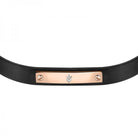 Bratara barbateasca Maserati din piele naturala cu placuta rose gold Bratara Lasardo Gioielli