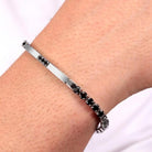 Bratara barbateasca tennis Morellato argintie cu cristale negre colectia Urban Bratara Lasardo Gioielli