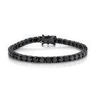 Bratara Tennis Argint 925 Rodiat Negru 0.3 cm cu Diamante CZ Negre Round Cut Bratara Lasardo Gioielli