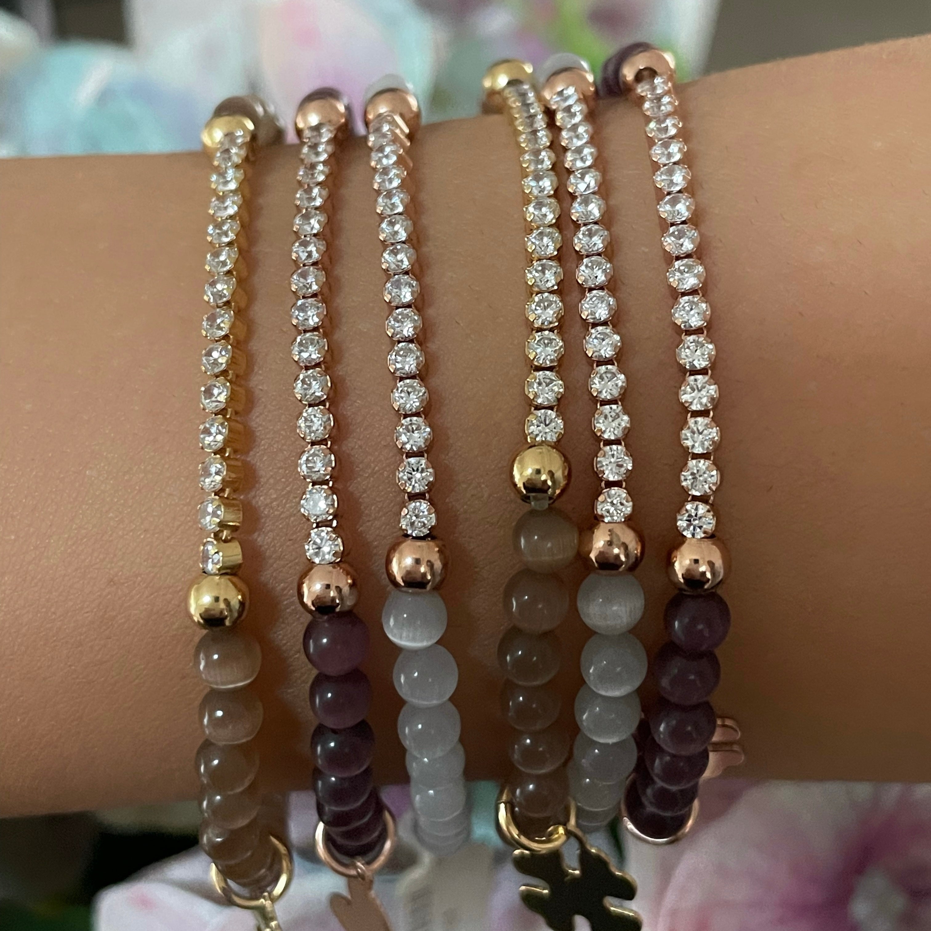 Bratara din argint 925 cu agate si diamante cz albe Bratara Lasardo Gioielli