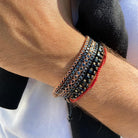 Bratara Tennis Argint 925 Rodiat Rose Gold 0.2 cm cu Diamante Cubic Zirconia Negre Cipollina Cut Bratara Lasardo Gioielli