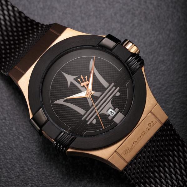 Ceas Barbatesc Maserati Colectia Potenza Curea Tip Mesh Neagra Si Cadran Rose Gold Ceas Lasardo Gioielli