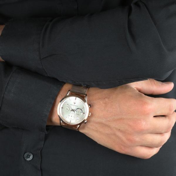ceas barbatesc maserati curea mesh rose gold