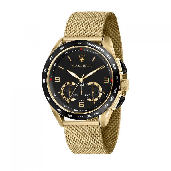 Ceas barbatesc Maserati colectia Traguardo curea mesh aurie Ceas Lasardo Gioielli