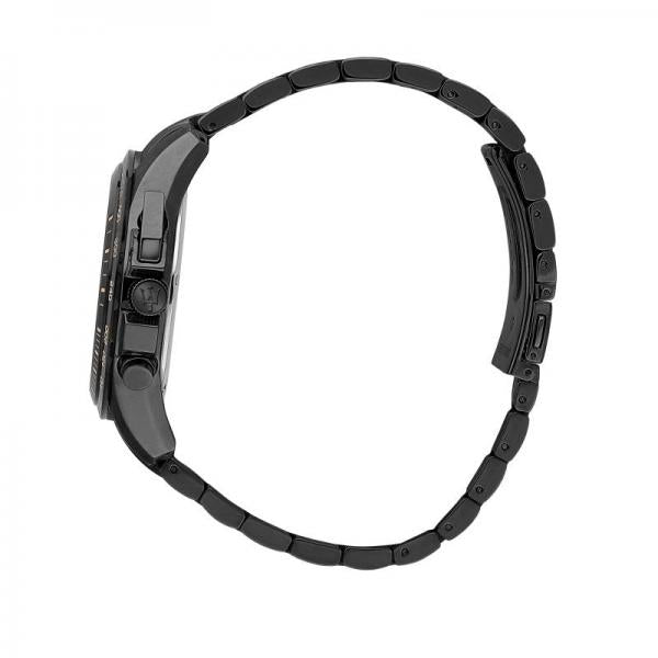Ceas barbatesc Maserati colectia Traguardo curea metalica neagra Ceas Lasardo Gioielli