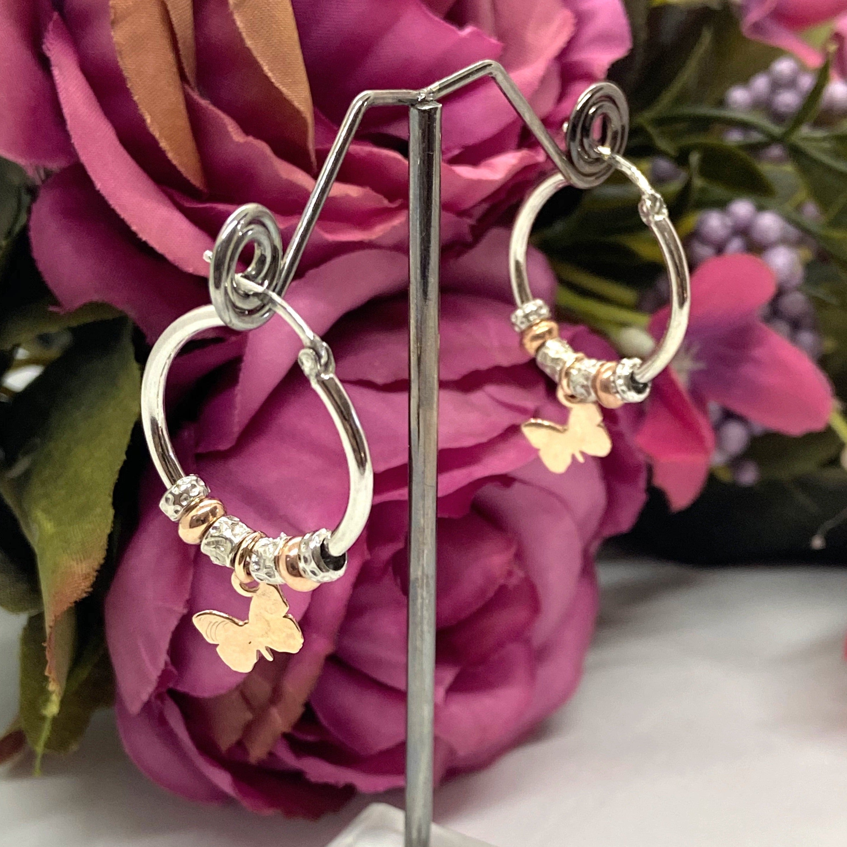 Cercei Din Argint 925 Rodiat cu Fluture Cercei Lasardo Gioielli