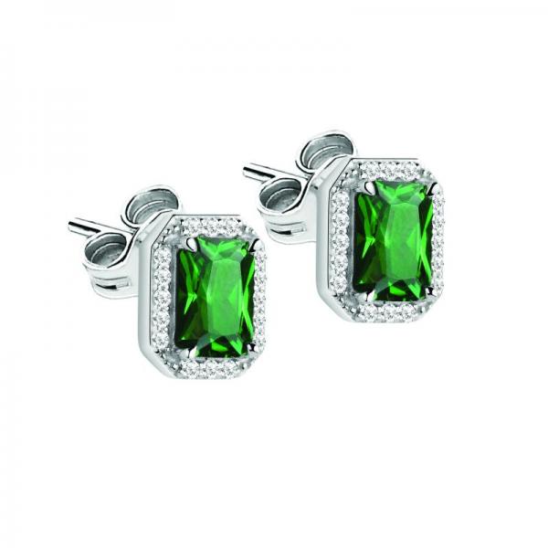 cercei argint piatra verde