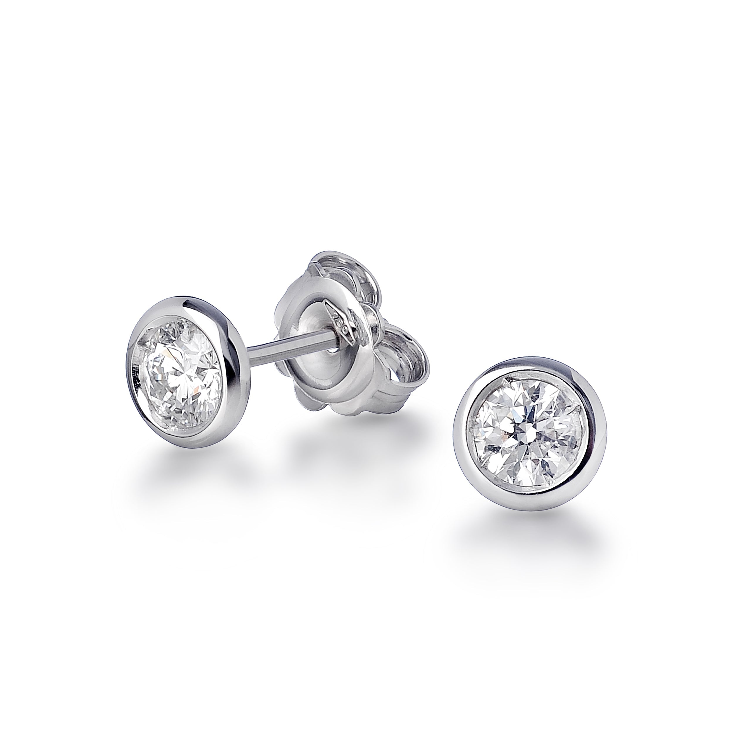 Cercei Punto Luce din argint 925 rodiat cu diamant CZ cipollina cut Cercei Lasardo Gioielli