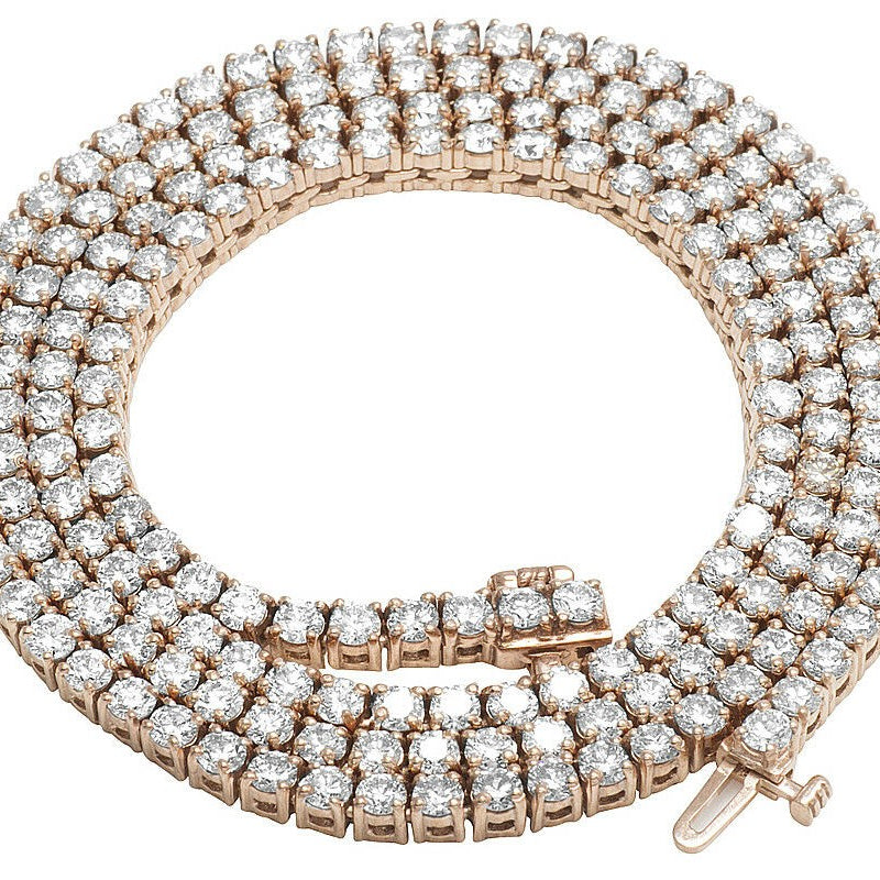 Colier Tennis din argint 925 rodiat rose gold 3mm cu Diamante CZ Colier Lasardo Gioielli