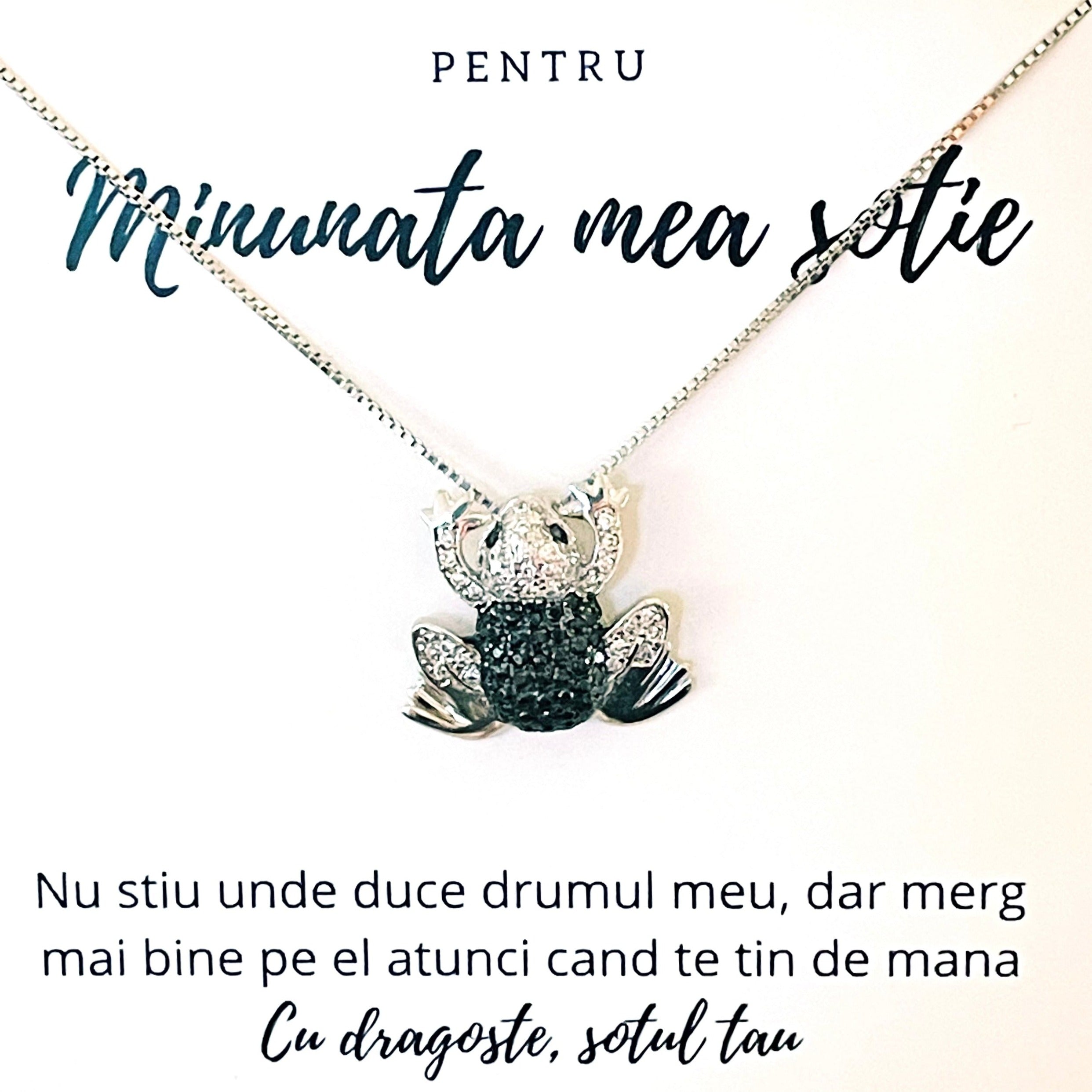 colier argint cu pandantiv broasca