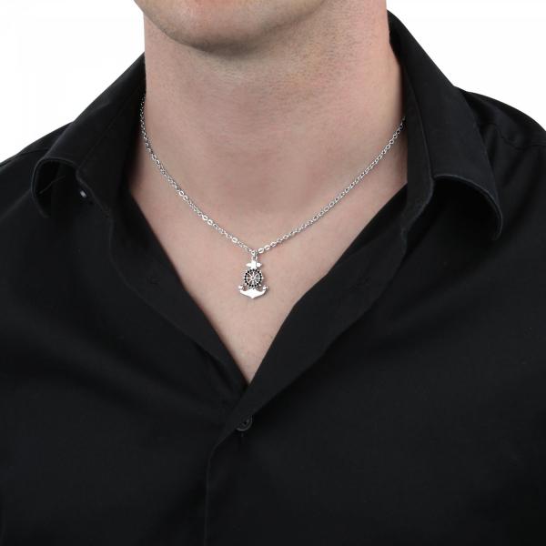 colier barbatesc cu ancora morellato