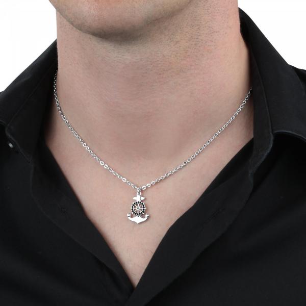 colier barbatesc cu ancora morellato