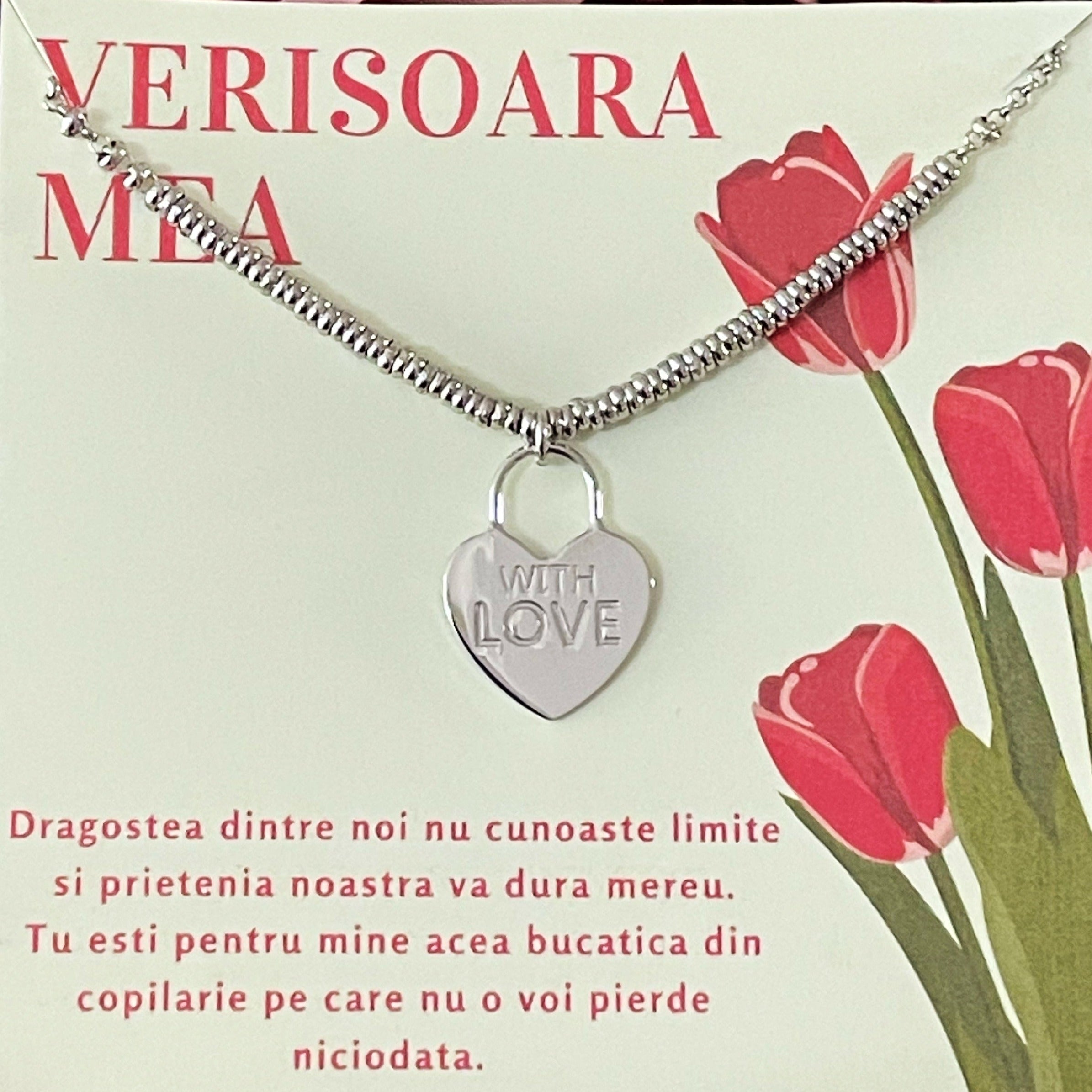 colier argint cu inima love