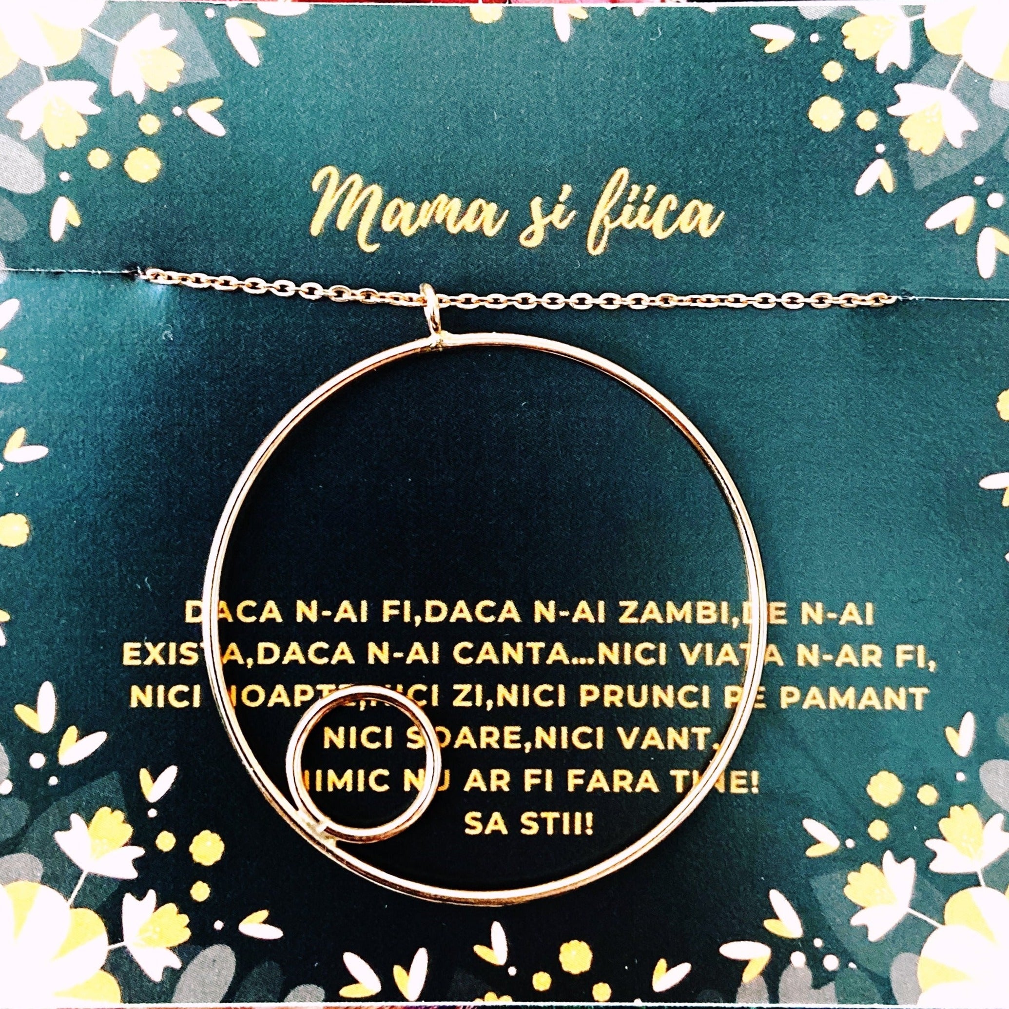 colier argint cu mesaj mama si fiica