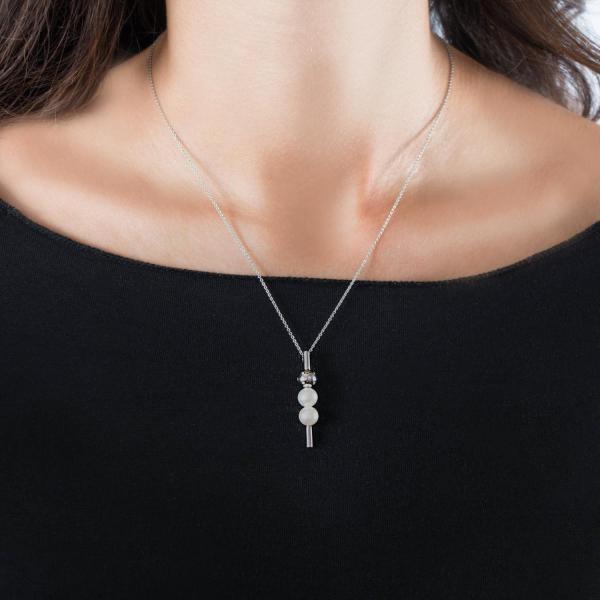 Colier Morellato " Lunae" din Otel Inoxidabil si Perle de Cultura Colier Lasardo Gioielli