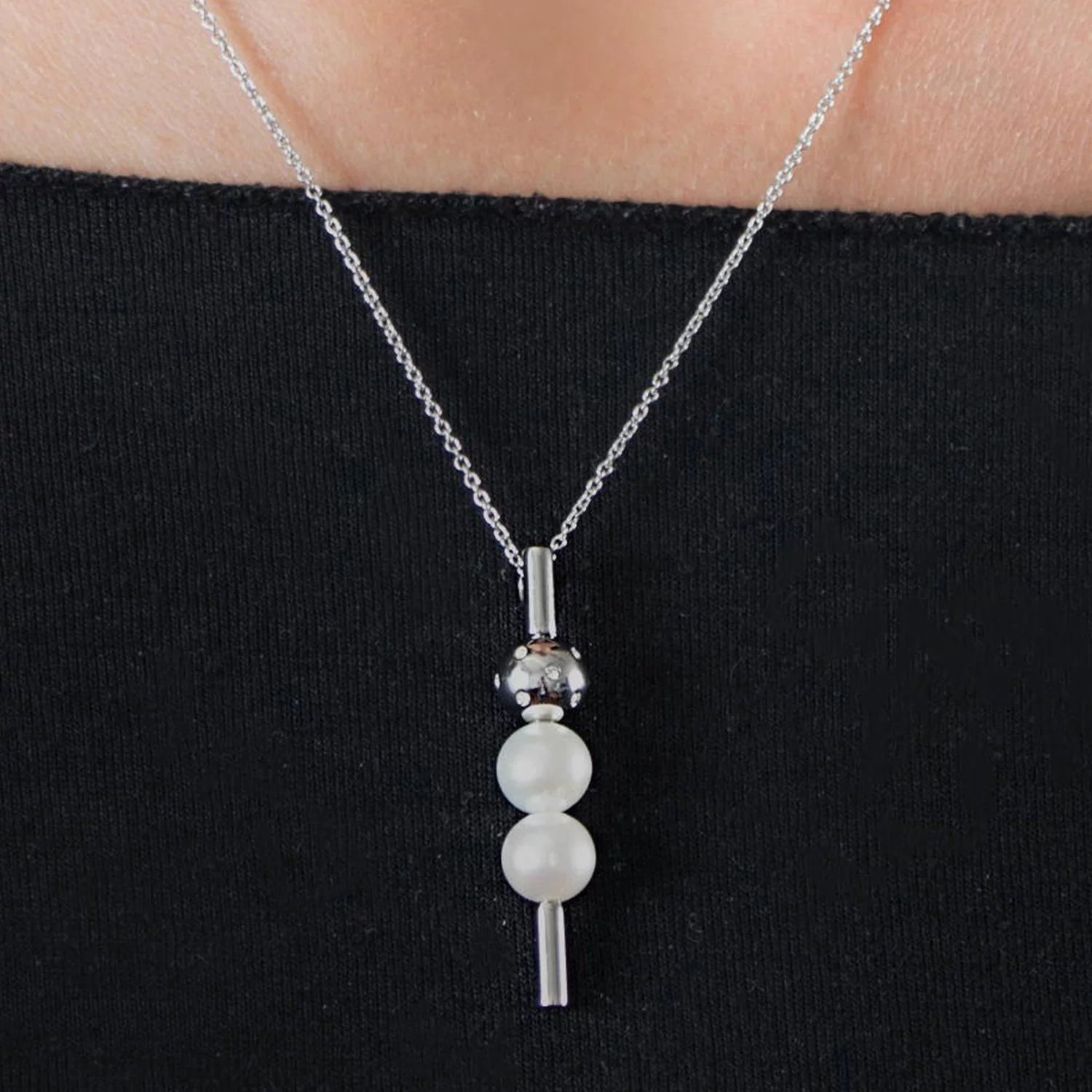 Colier Morellato " Lunae" din Otel Inoxidabil si Perle de Cultura Colier Lasardo Gioielli