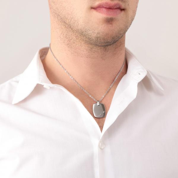 Colier Barbatesc Sector Colectia Energy cu Placuta si Logo Colier Lasardo Gioielli