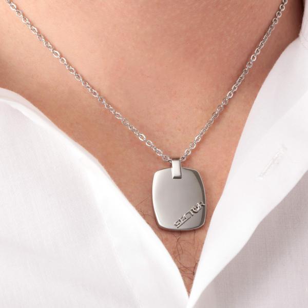 Colier Barbatesc Sector Colectia Energy cu Placuta si Logo Colier Lasardo Gioielli